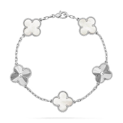 [Radiant Gem]New CLOVER WHITE PEARL MOP 5 MOTIF BRACELET COLLECTION
