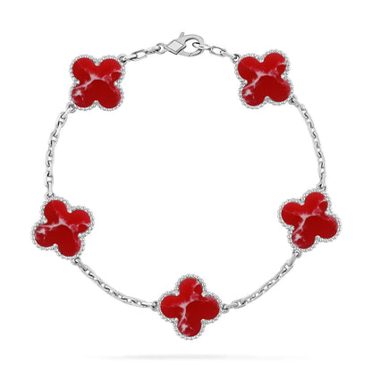 [Radiant Gem]New CLOVER 5 MOTIF RED PATTERN BRACELET COLLECTION
