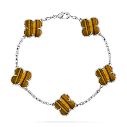 [Radiant Gem]New  CLOVER 5 MOTIFS TIGER EYE BRACELET COLLECTION
