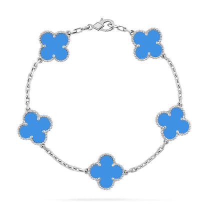 [Radiant Gem]New CLOVER 5 MOTIF BLUE AGATE BRACELET COLLECTION