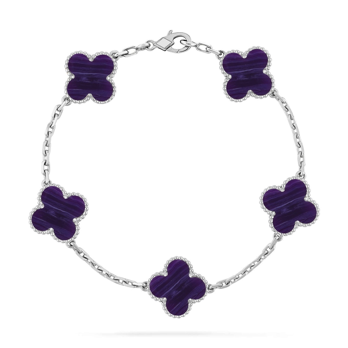[Radiant Gem]New CLOVER 5 MOTIF PURPLE STRIPES BRACELET COLLECTION
