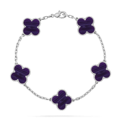 [Radiant Gem]New CLOVER 5 MOTIF PURPLE STRIPES BRACELET COLLECTION