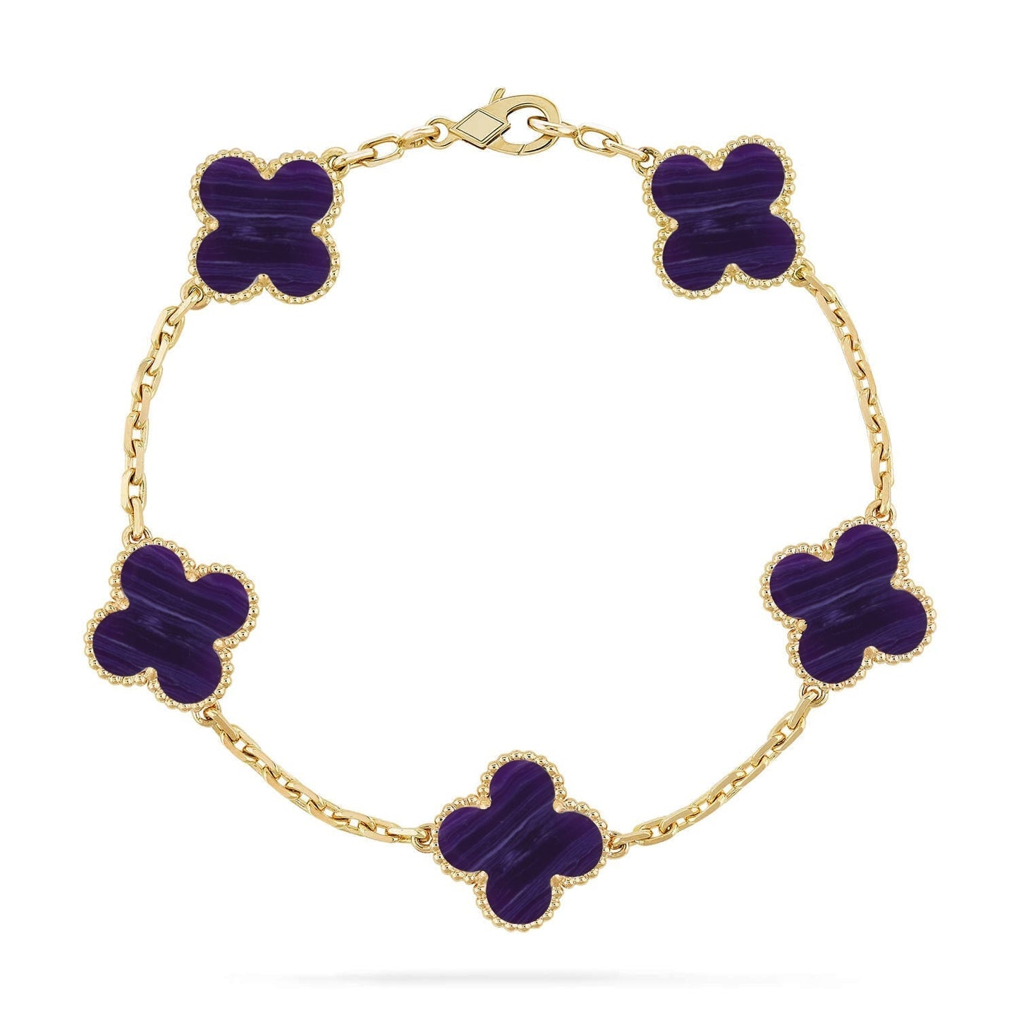 [Radiant Gem]New CLOVER 5 MOTIF PURPLE STRIPES BRACELET COLLECTION