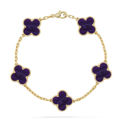 [Radiant Gem]New CLOVER 5 MOTIF PURPLE STRIPES BRACELET COLLECTION