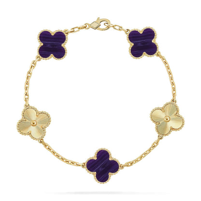 [Radiant Gem]New CLOVER 5 MOTIF PURPLE STRIPES BRACELET COLLECTION