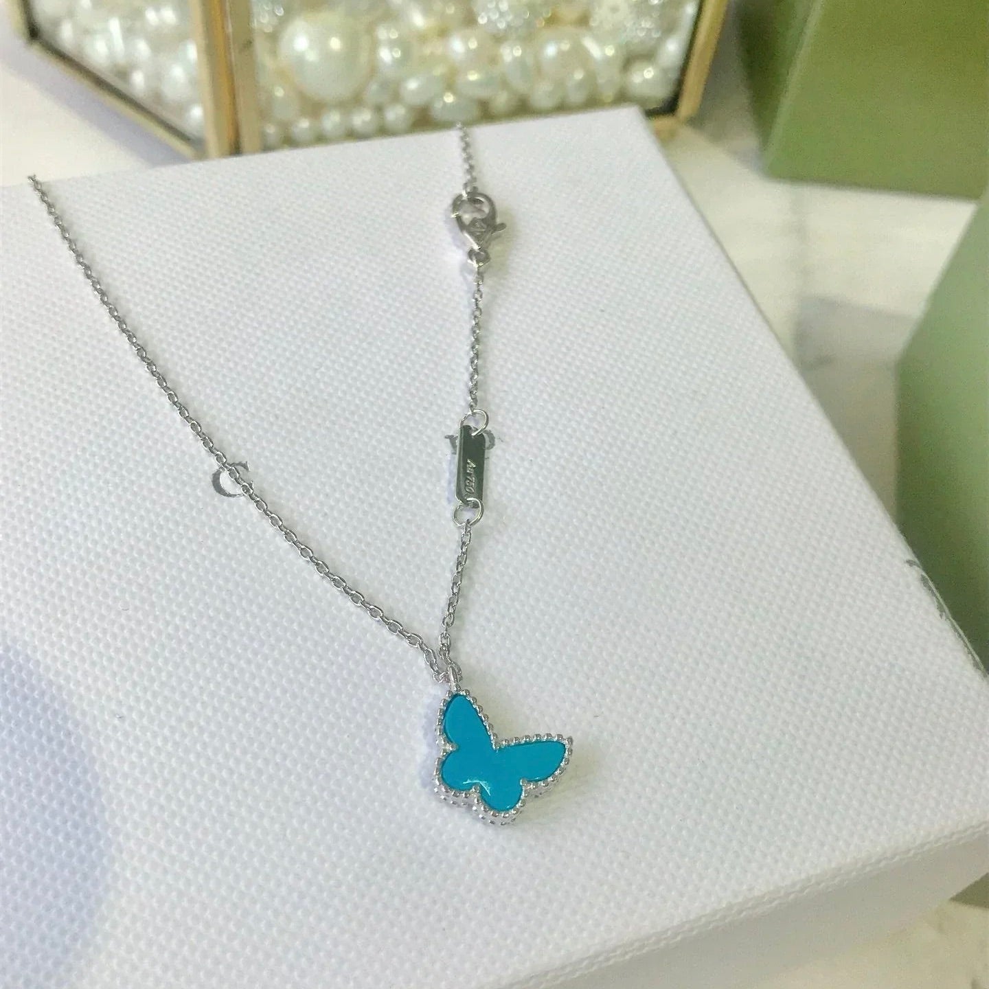 [Radiant Gem]¯BUTTERFLY TURQUOISE BUTTERFLY BRACELET SILVER