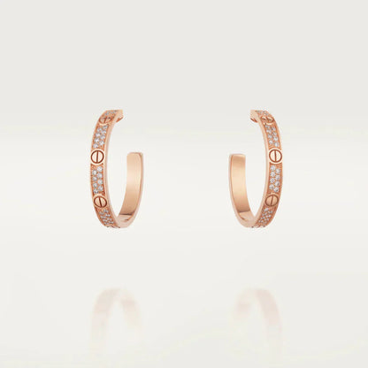 [Radiant Gem]¯LOVE DIAMOND PINK GOLD HOOP EARRINGS