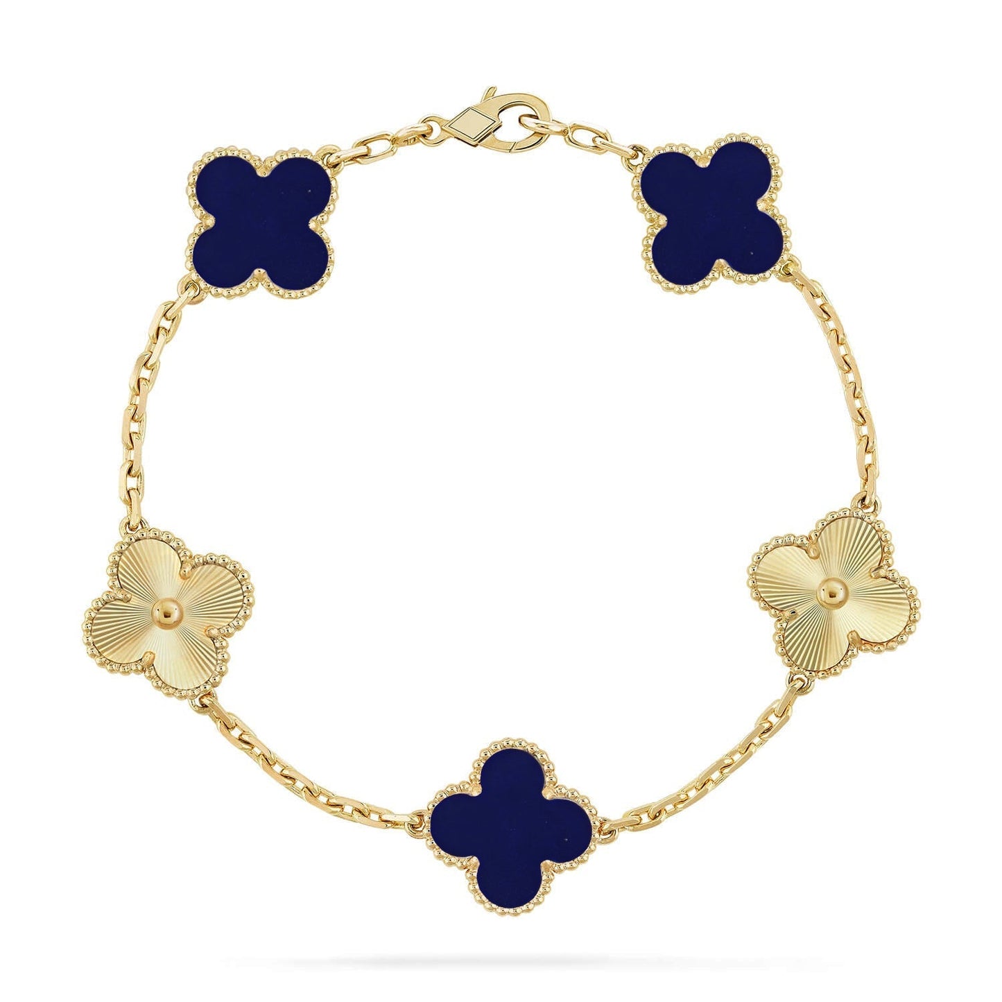 [Radiant Gem]New CLOVER 5 MOTIF LAPIS LAZULI BRACELET COLLECTION