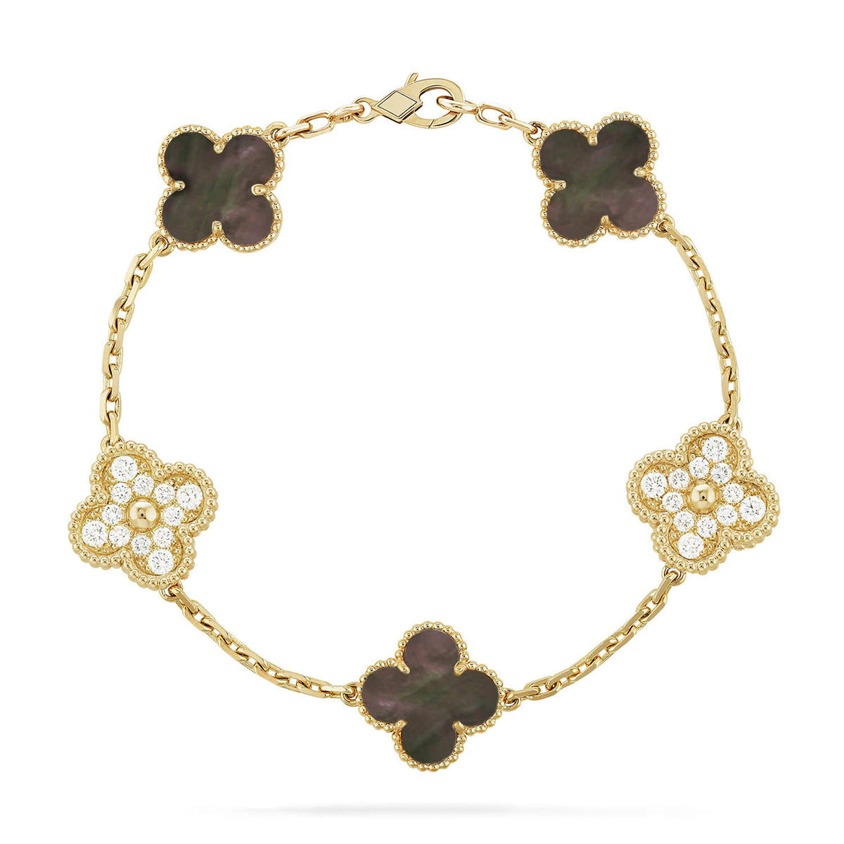 [Radiant Gem]New CLOVER 5 MOTIF GRAY MOP BRACELET COLLECTION