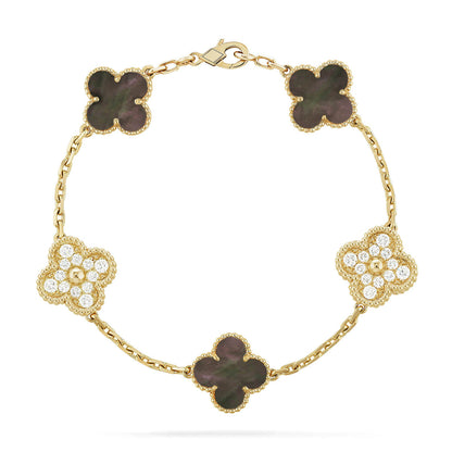 [Radiant Gem]New CLOVER 5 MOTIF GRAY MOP BRACELET COLLECTION