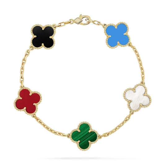 [Radiant Gem]New CLOVER 5 MOTIFS MULTICOLOR BRACELET