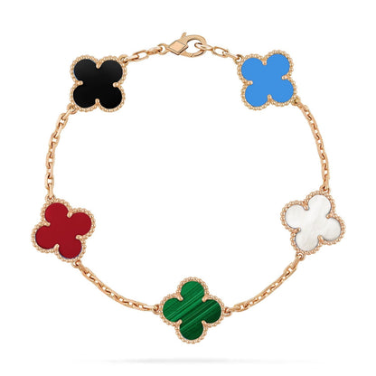 [Radiant Gem]New CLOVER 5 MOTIFS MULTICOLOR BRACELET
