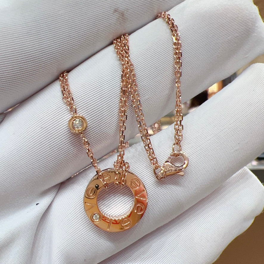 [Radiant Gem]¯LOVE NECKLACE 16MM 2 DIAMONDS