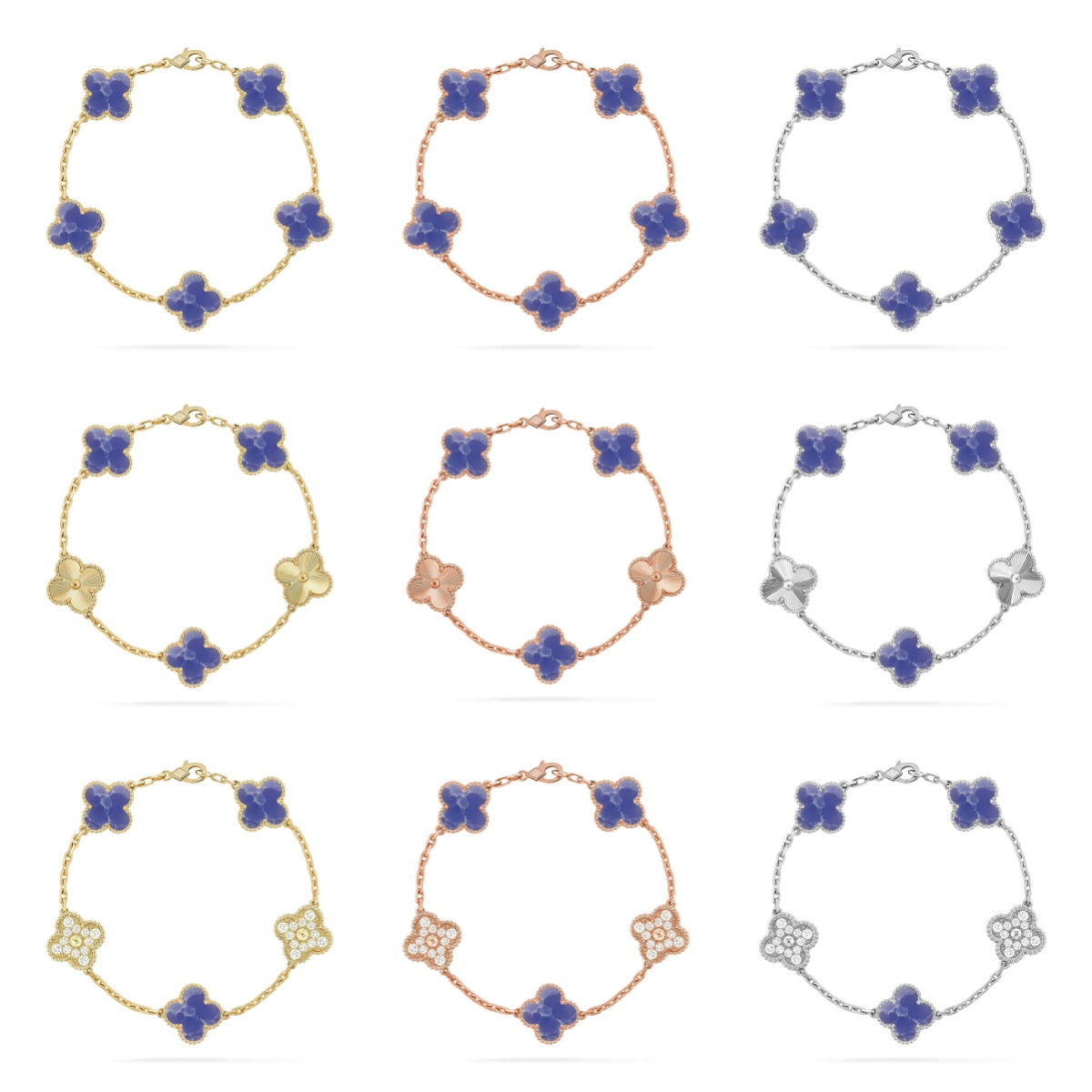 [Radiant Gem]New CLOVER 5 MOTIF BLUE VEINS BRACELET COLLECTION
