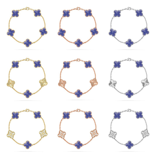 [Radiant Gem]New CLOVER 5 MOTIF BLUE VEINS BRACELET COLLECTION