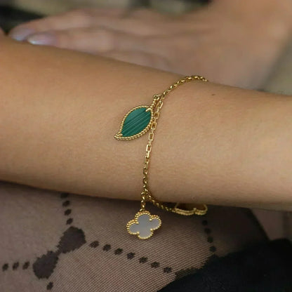 [Radiant Gem]¯LUCKY SPRING 5 MOTIF GOLD BRACELET