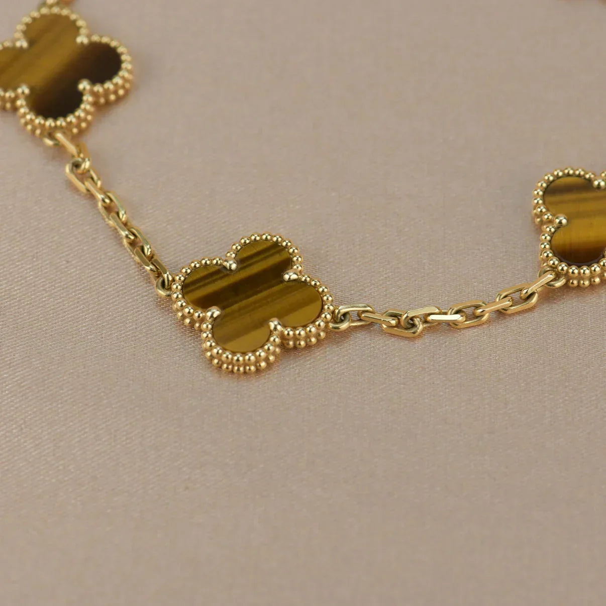 [Radiant Gem]New  CLOVER 5 MOTIFS TIGER EYE BRACELET COLLECTION