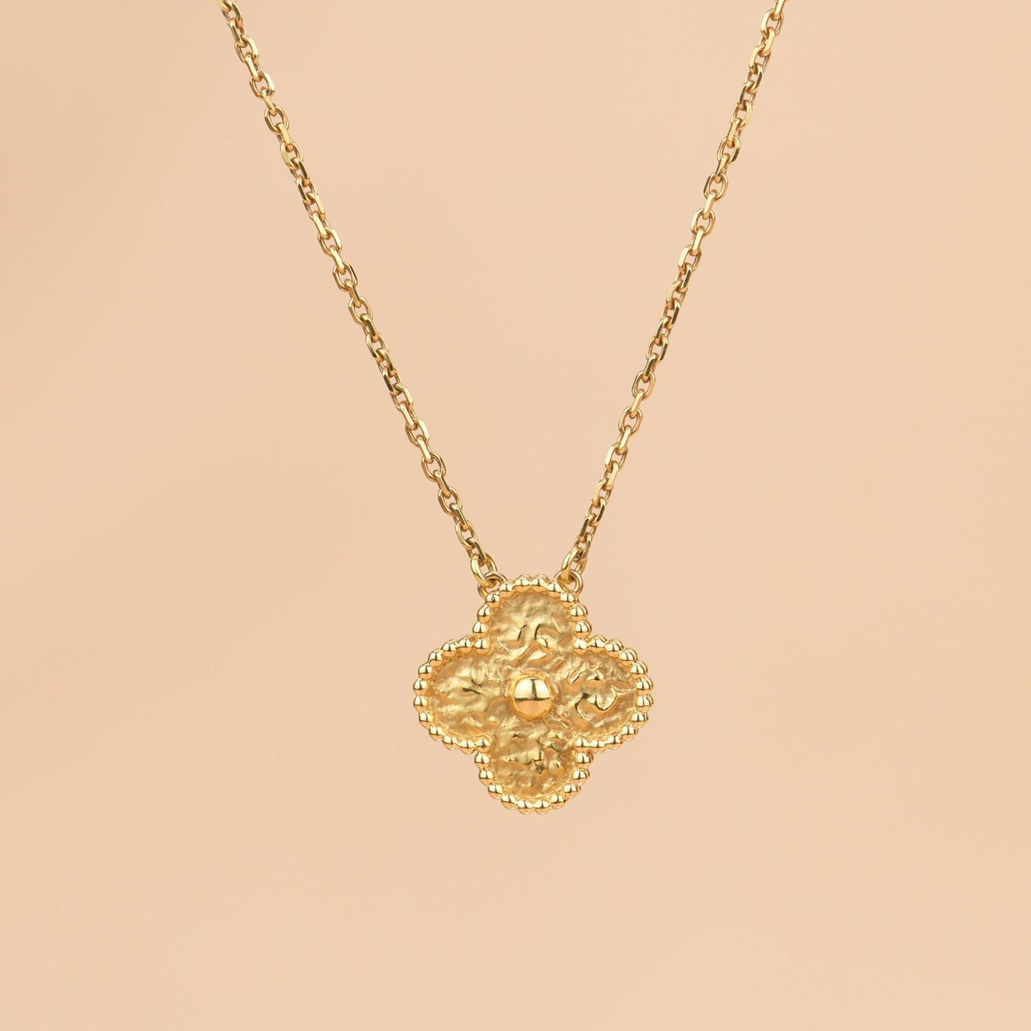 [Radiant Gem]¯CLOVER 15MM  BRONZING NECKLACE