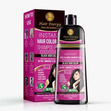 Instant Hair Coloring Shampoo + Conditioner (Black Color)