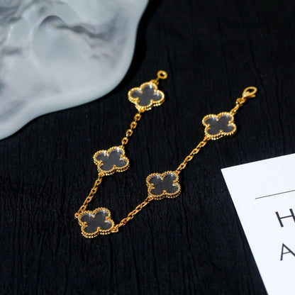 [Glow Jewelry]New CLOVER 5 MOTIF ROCK CRYSTAL BRACELET