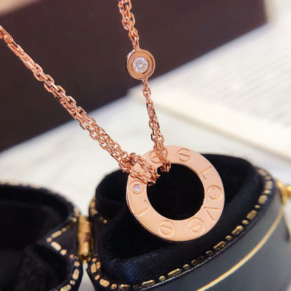 [Radiant Gem]¯LOVE NECKLACE 16MM 2 DIAMONDS