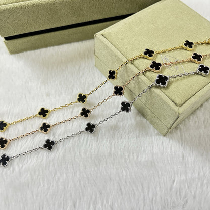 [[Radiant Gem]¯]CLOVER 6 MOTIF  ONYXS BRACELET