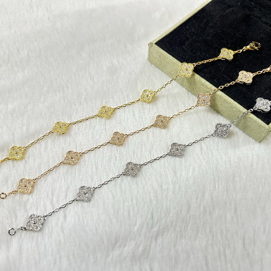 [Glow Jewelry]New CLOVER 6 MOTIF DIAMOND BRACELET