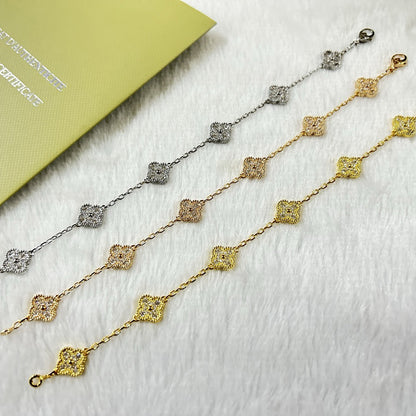 [Glow Jewelry]New CLOVER 6 MOTIF DIAMOND BRACELET