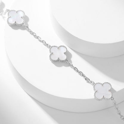 [Radiant Gem]¯CLOVER 10 MOTIFS WHITE MOTHER OF PEARL NECKLACE