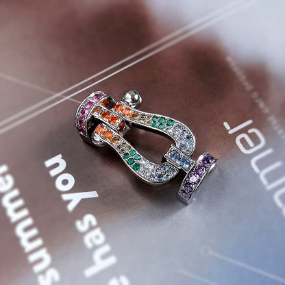 [Radiant Gem]¯FORC LARGE HORSESHOE  COLORED DIAMOND BRACELET SILVER