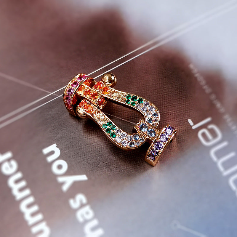 [Radiant Gem]¯FORC LARGE HORSESHOE  COLORED DIAMOND BRACELET SILVER