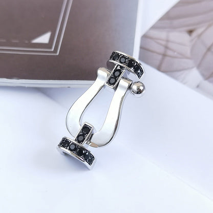[Radiant Gem]¯FORCE LARGE HORSESHOE BLACK DIAMOND BRACELET SILVER