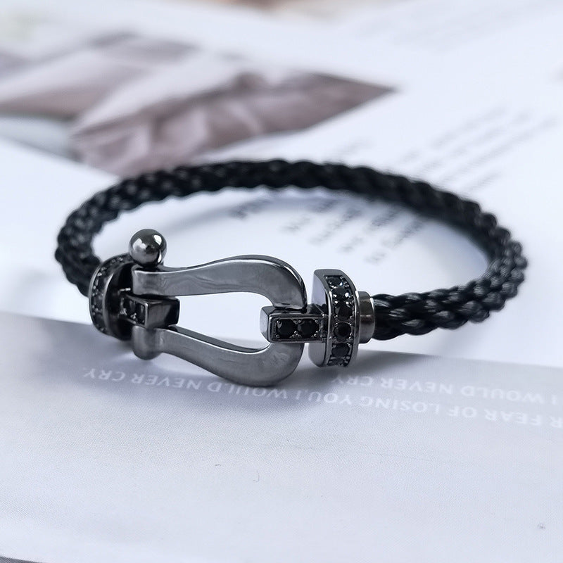 [Radiant Gem]¯FORCE LARGE SERIES HORSESHOE BLACK SAMURAI BRACELET