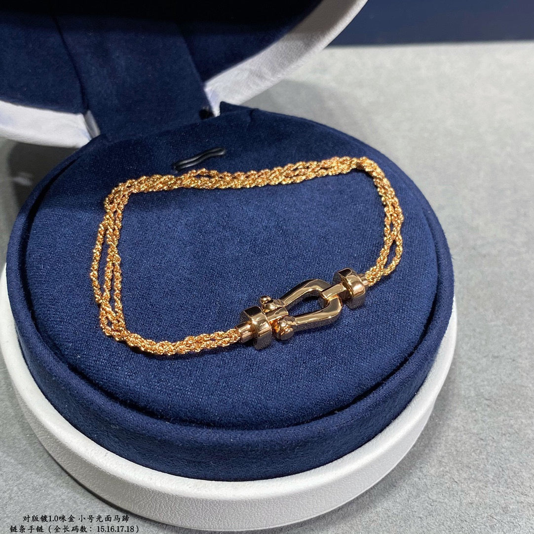 [Radiant Gem]¯FORCE SMALL HORSESHOE  DIAMOND CHAIN ROPE BRACELET