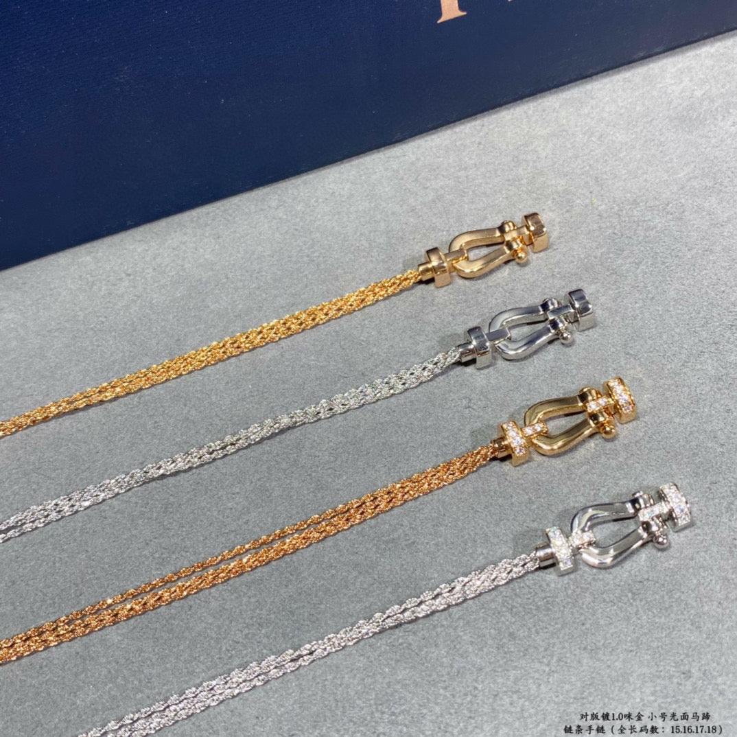 [Radiant Gem]¯FORCE SMALL HORSESHOE  DIAMOND CHAIN ROPE BRACELET