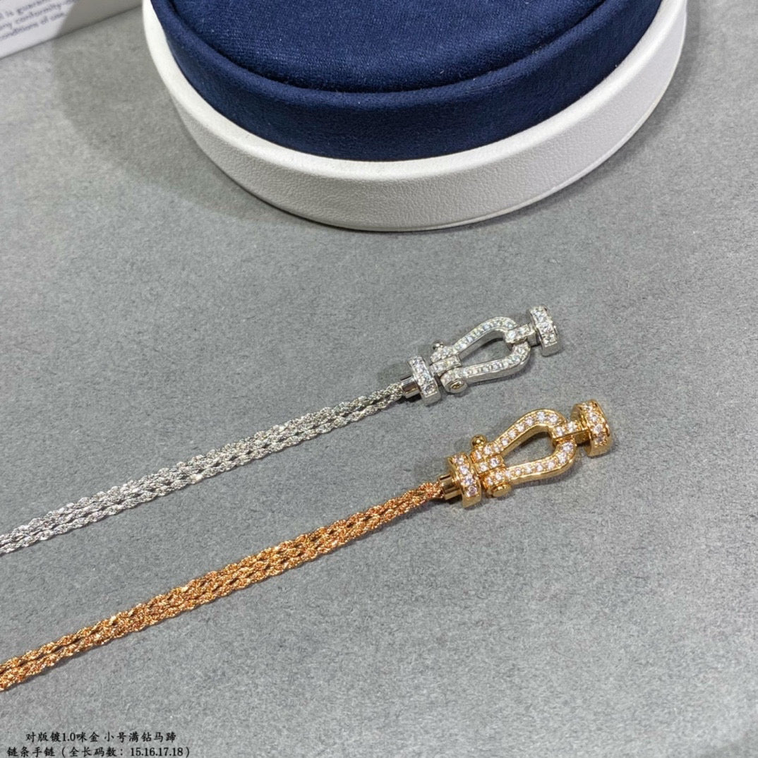 [Radiant Gem]¯FORCE SMALL HORSESHOE  DIAMOND CHAIN ROPE BRACELET