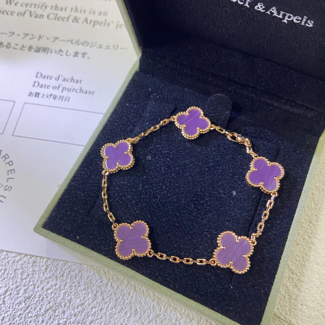 [Radiant Gem]New  CLOVER 5 MOTIF VIOLET BRACELET COLLECTION
