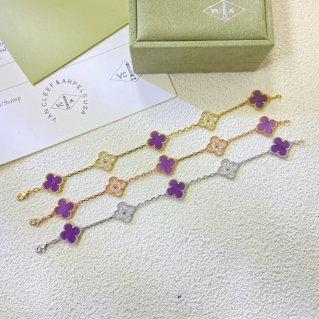 [Radiant Gem]New  CLOVER 5 MOTIF VIOLET BRACELET COLLECTION