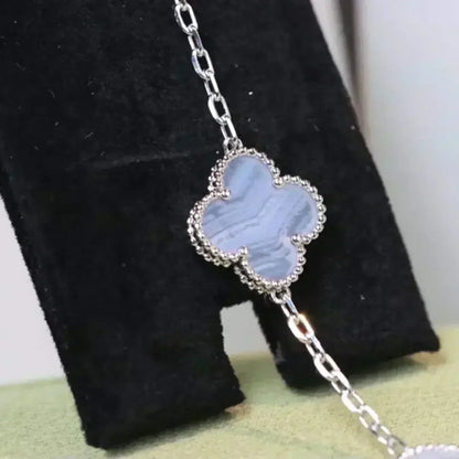 [Radiant Gem]New  CLOVER 5 MOTIF PURPLE CHALCEDONY BRACELET COLLECTION