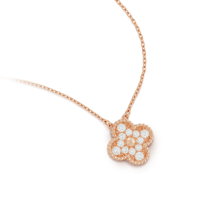 [Radiant Gem]¯CLOVER 15MM DIAMOND SINGLE FLOWER NECKLACE