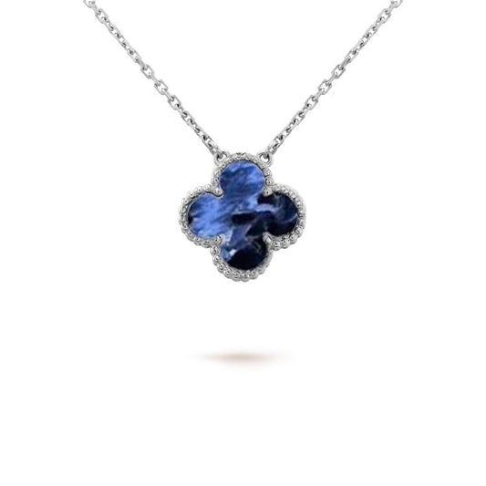 [Radiant Gem]¯CLOVER 15MM PIETERSITE NECKLACE SILVER