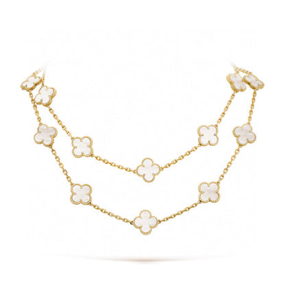 [Radiant Gem]¯CLOVER 20 MOTIFS WHITE MOP NECKLACE