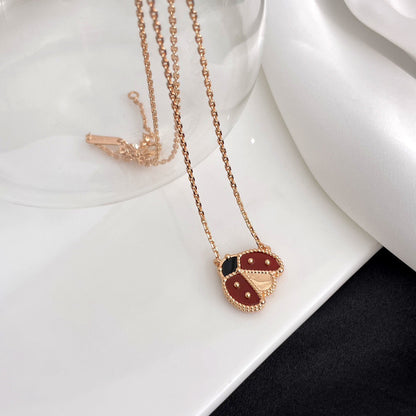 [Radiant Gem]¯LUCKY  CARNELIANS LADYBUG NECKLACE