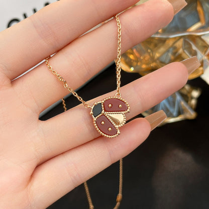 [Radiant Gem]¯LUCKY  CARNELIANS LADYBUG NECKLACE