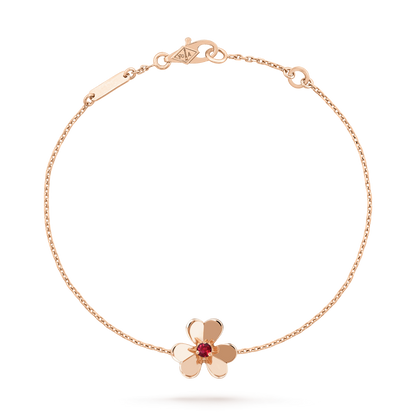 [Radiant Gem]¯FRIVOLE GOLD FLOWER PINK MALACHITE BRACELET