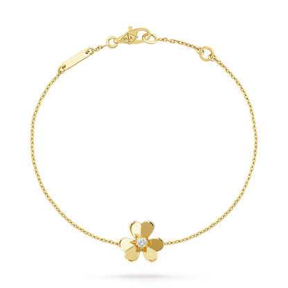 [Radiant Gem]¯FRIVOLE GOLD FLOWER PINK MALACHITE BRACELET