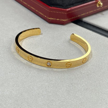 [Radiant Gem]¯LOVE BRACELET 6.1MM 1 DIAMOND OPEN CUFF