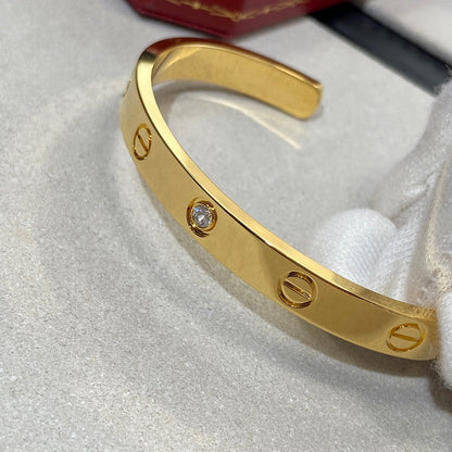[Radiant Gem]¯LOVE BRACELET 6.1MM 1 DIAMOND OPEN CUFF
