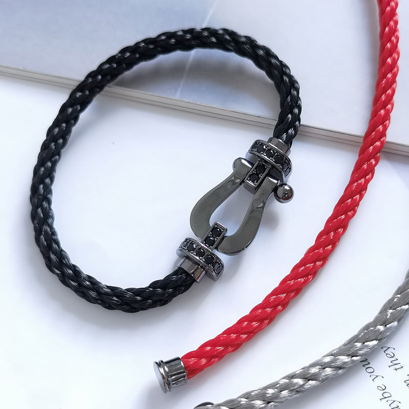 [Radiant Gem]¯FORCE LARGE SERIES HORSESHOE BLACK SAMURAI BRACELET