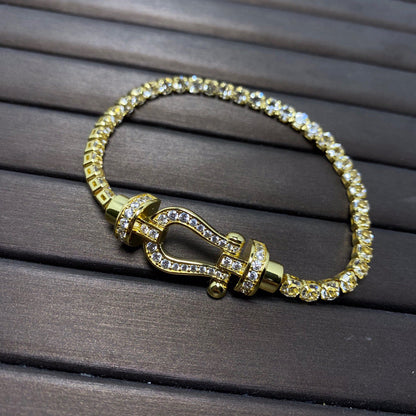[Radiant Gem]¯FORCE  LARGE HORSESHOE FULL DIAMOND TENNIS BRACELET